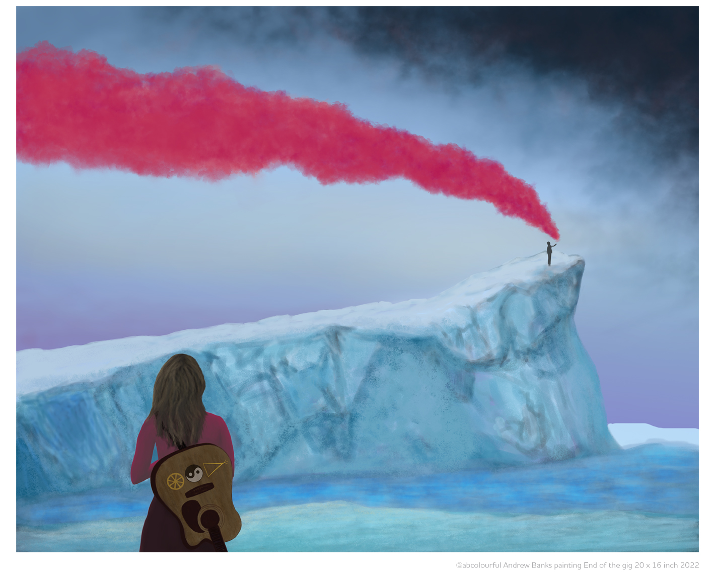 @abcolourful painting about #climate change #music #ice #guitar
